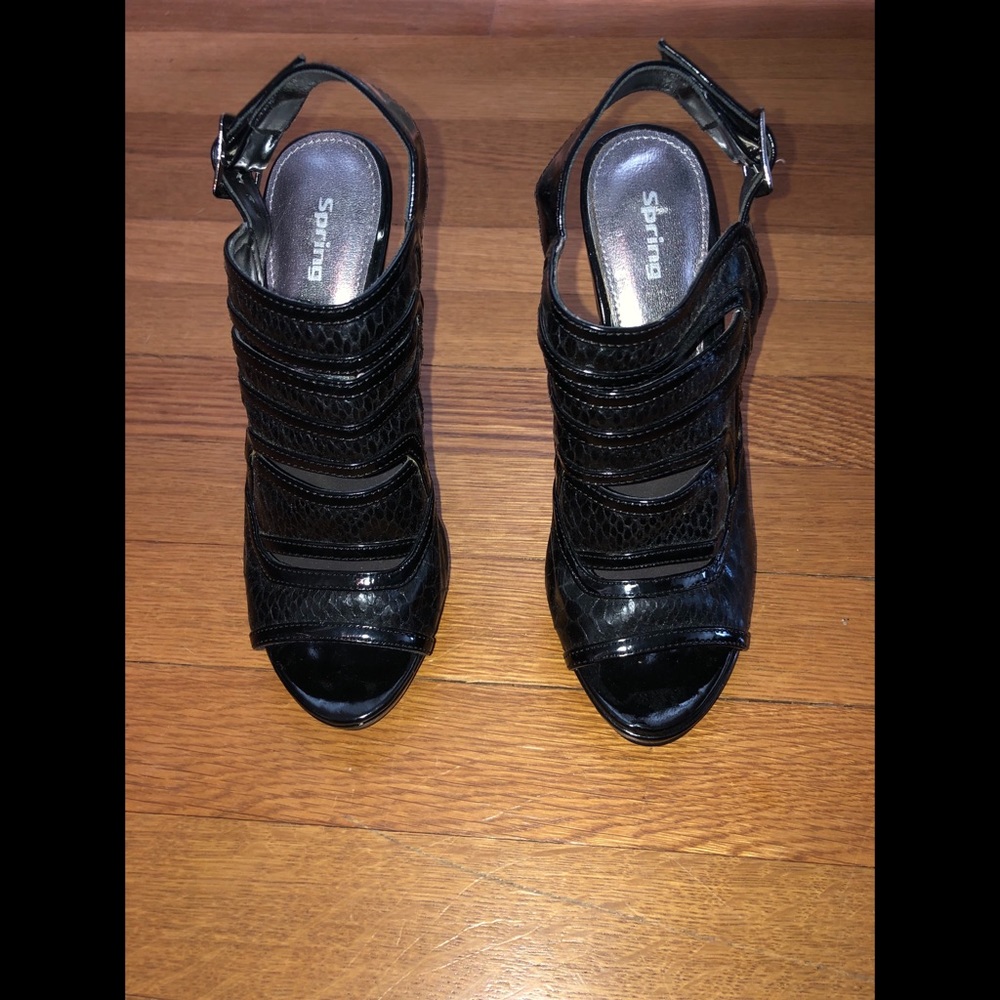 Black Call It Spring snakeskin heels